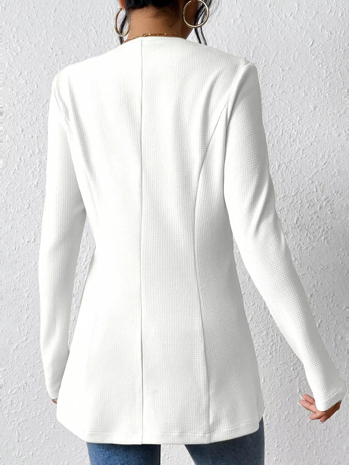 Single - Button Long Sleeve Blazer - Crowned Energy CO.