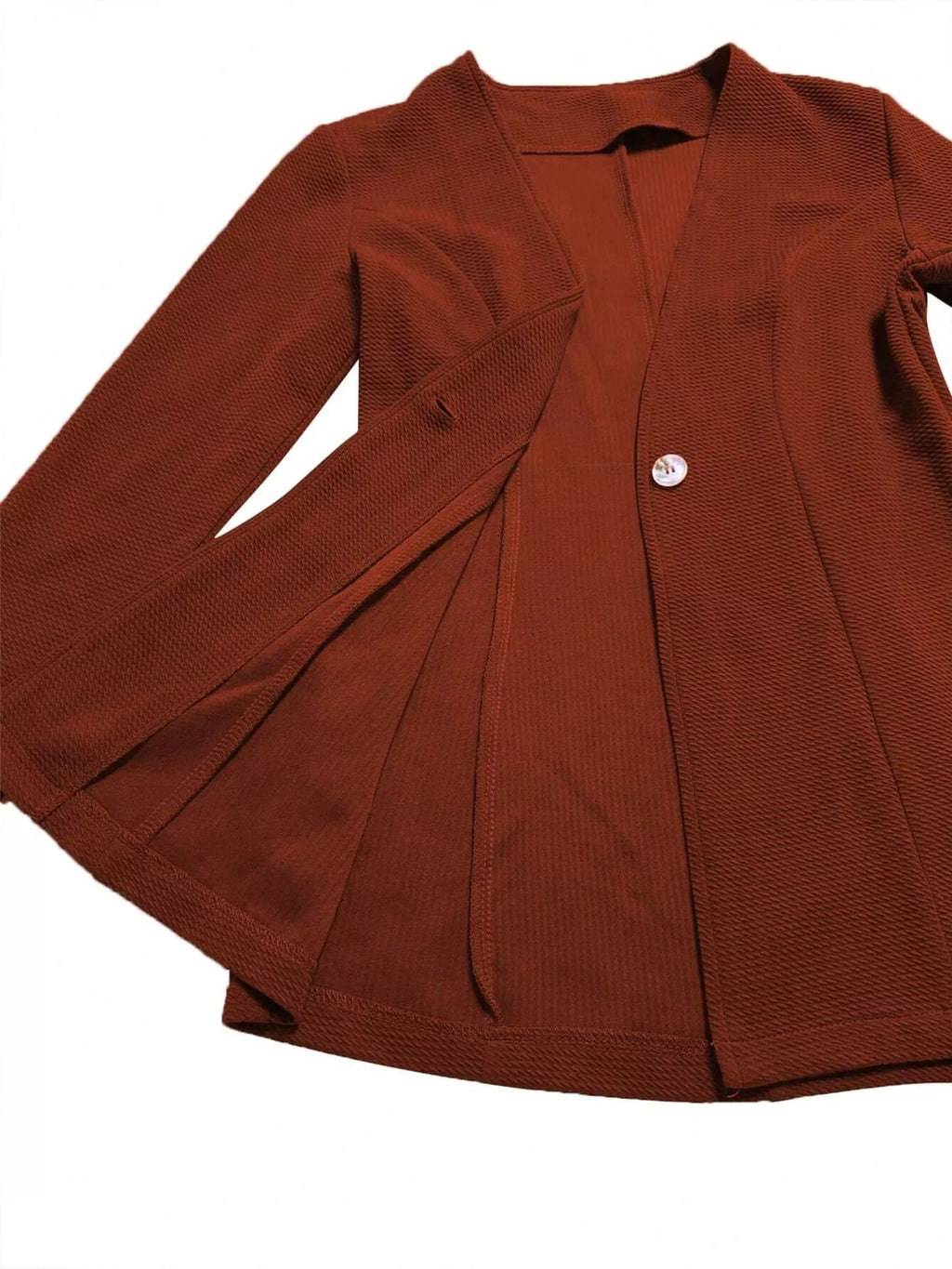 Single - Button Long Sleeve Blazer - Crowned Energy CO.