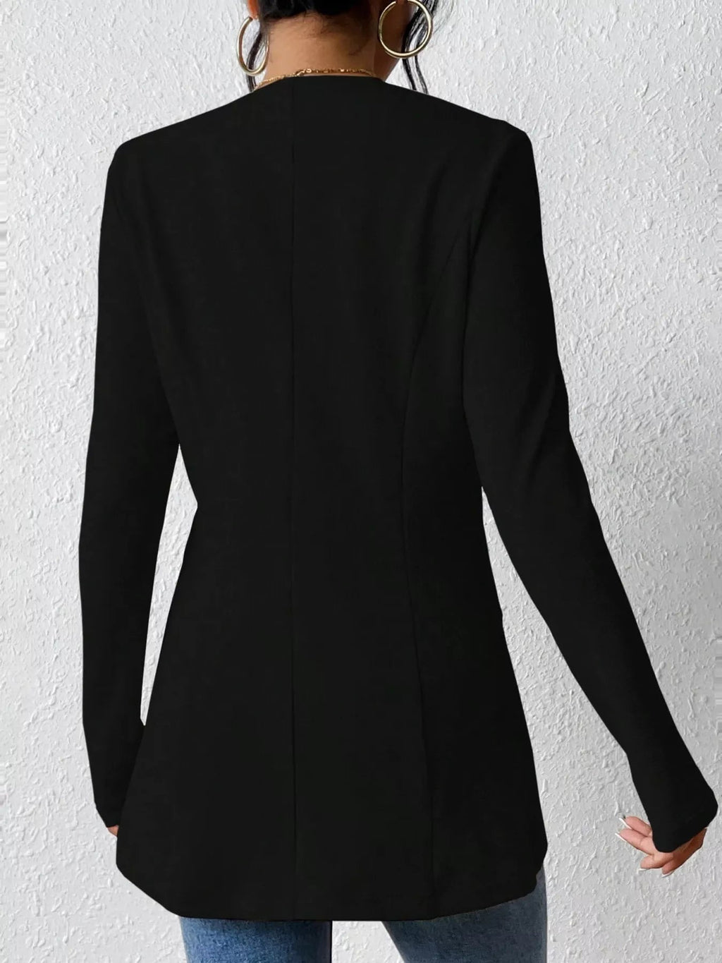 Single - Button Long Sleeve Blazer - Crowned Energy CO.
