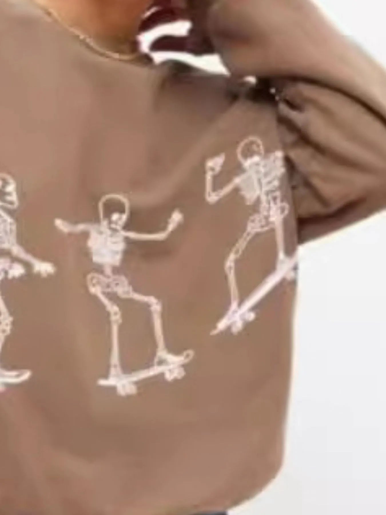 Skeleton Graphic Oversized Sweatshirt - Goddess Vibes