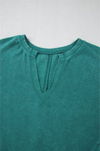 Crowned Energy CO. Skobeloff / S / 65%Polyester+35%Cotton Dear-Lover Dropshipping Tops/Sweatshirts & Hoodies Skobeloff Solid Color Notched Neck Drop Shoulder Sweatshirt