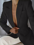 Crowned Energy CO. Black / S Trendsi Jackets Slim-Fit Lapel Collar Blazer
