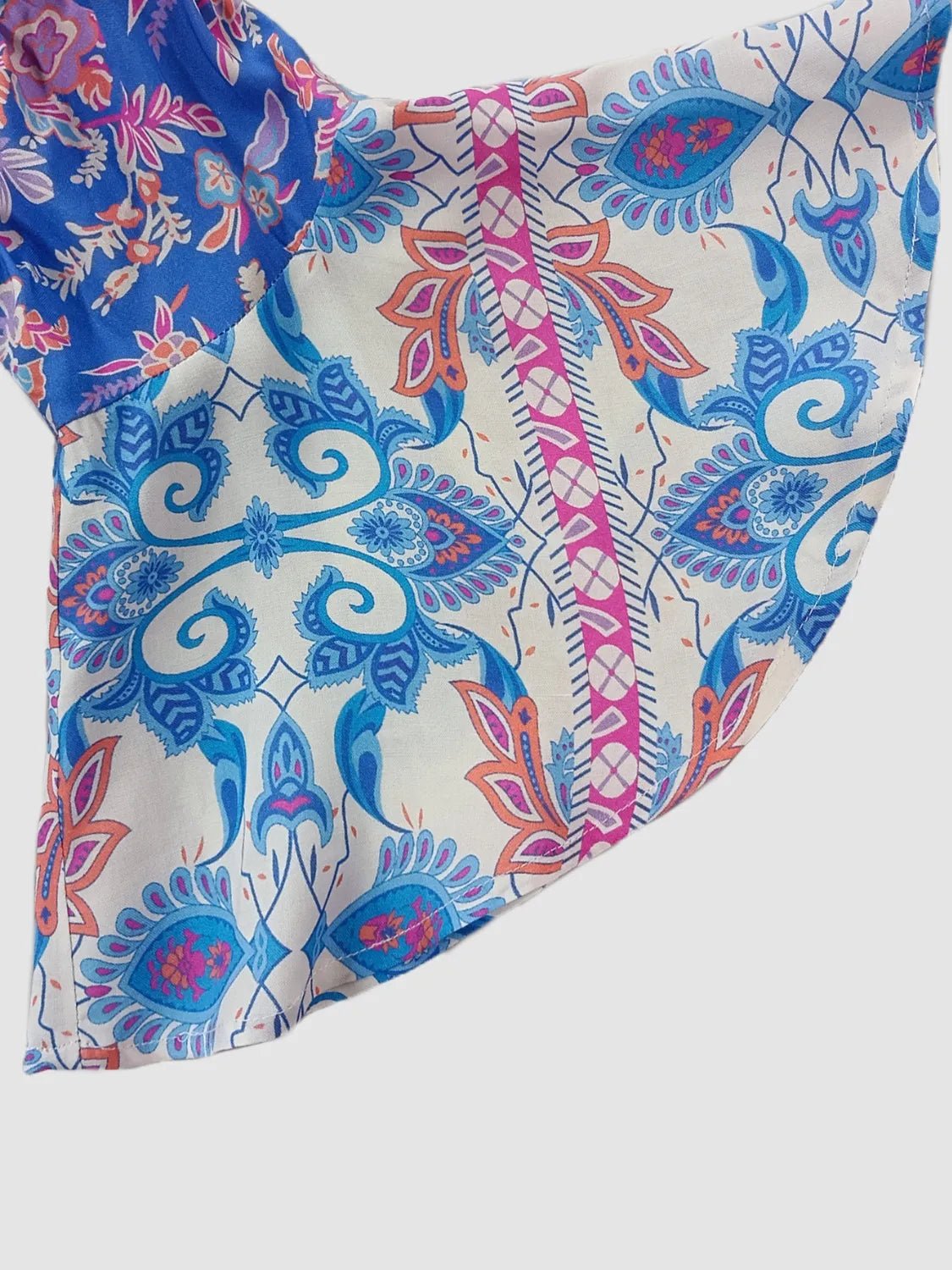 Crowned Energy CO. Blue Purple / S Trendsi OUTFIT SET Smocked Off-Shoulder Printed Top and Skirt Set