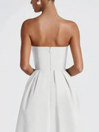 Solid Color Tube Midi Dress - Goddess Vibes