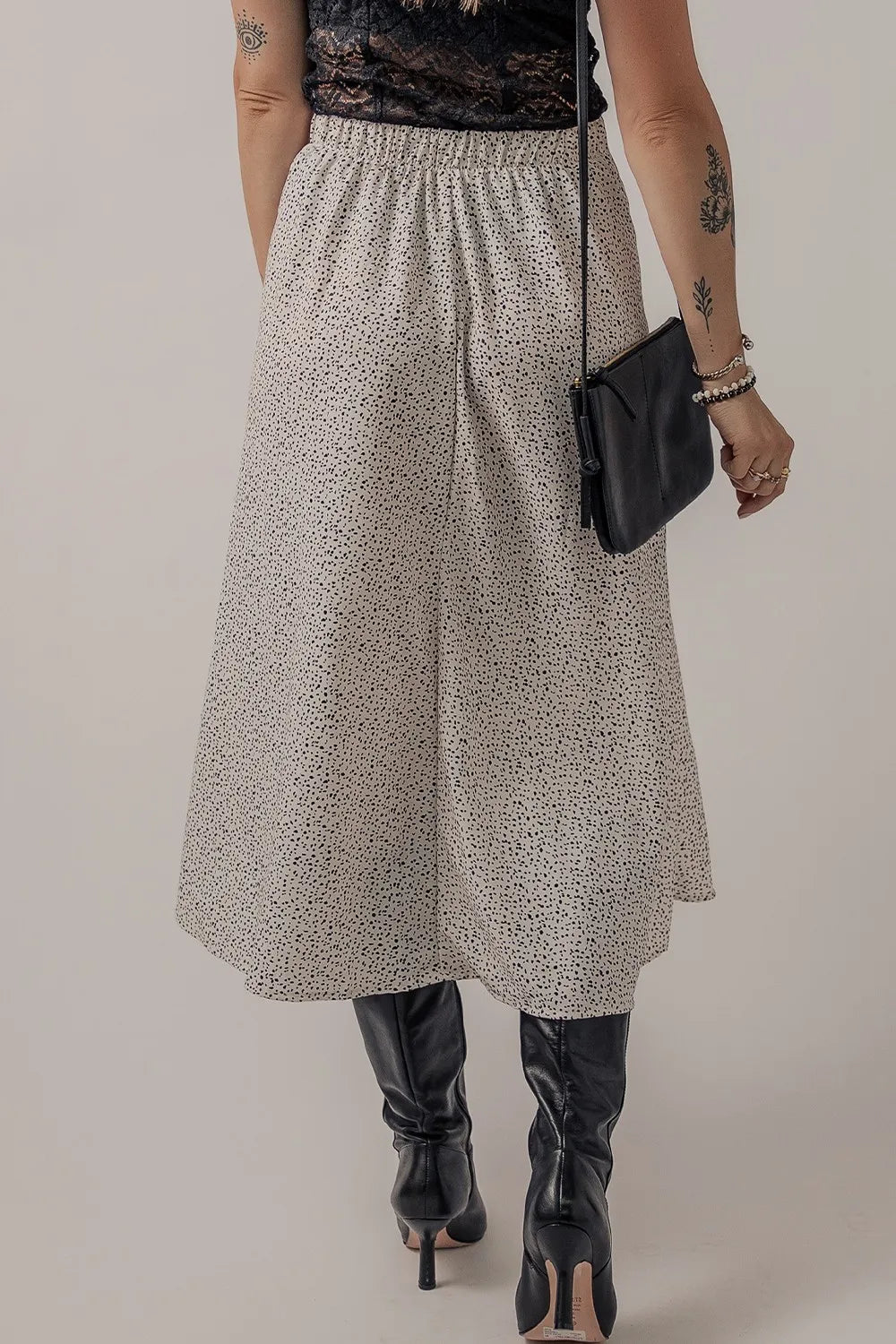 Speckle High Waist Midi Skirt - Crowned Energy CO.