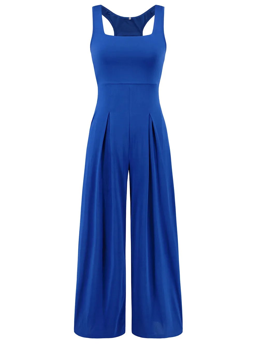 Square Neck Wide Strap Jumpsuit - Crowned Energy CO.