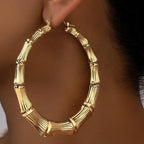 Stainless Steel Textured Hoop Earrings - Goddess Vibes