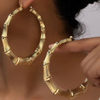 Stainless Steel Textured Hoop Earrings - Goddess Vibes