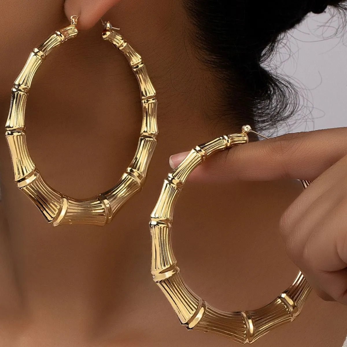 Stainless Steel Textured Hoop Earrings - Goddess Vibes