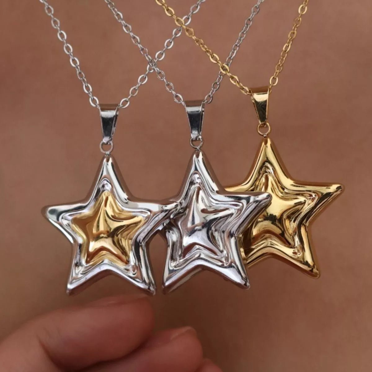 Stainless Steel Zircon Star Necklace - Goddess Vibes