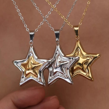 Stainless Steel Zircon Star Necklace - Goddess Vibes