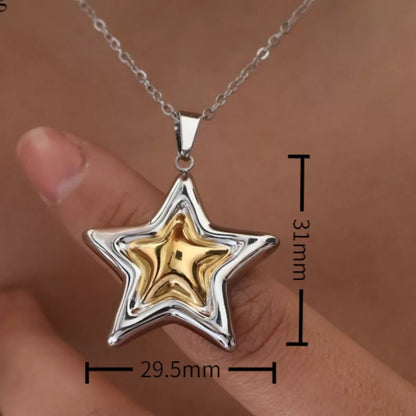 Stainless Steel Zircon Star Necklace - Goddess Vibes