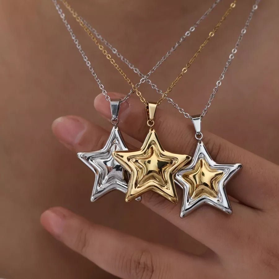 Stainless Steel Zircon Star Necklace - Goddess Vibes