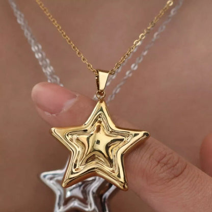 Stainless Steel Zircon Star Necklace - Goddess Vibes