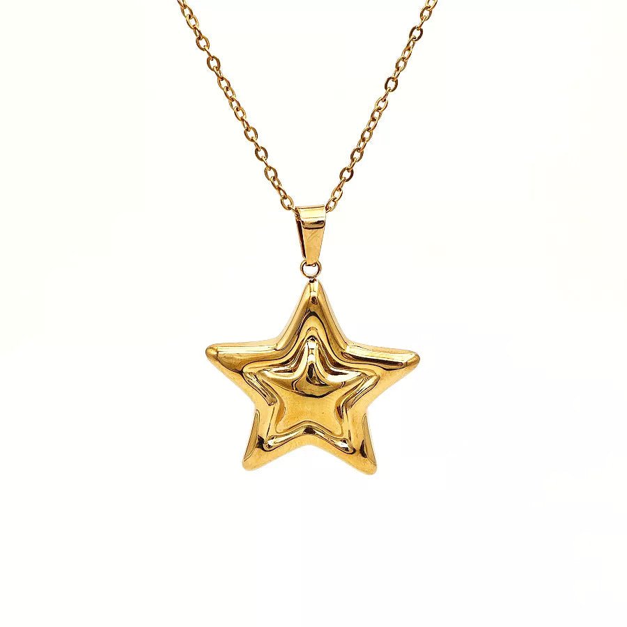 Stainless Steel Zircon Star Necklace - Goddess Vibes