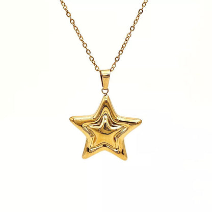 Stainless Steel Zircon Star Necklace - Goddess Vibes
