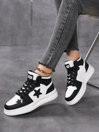 Star Pattern Lace Up Sneakers - Goddess Vibes