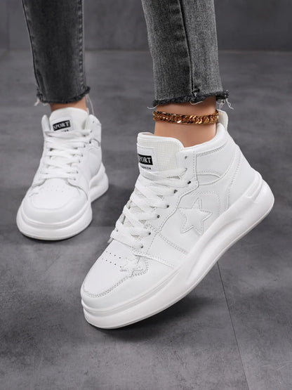 Star Pattern Lace Up Sneakers - Goddess Vibes