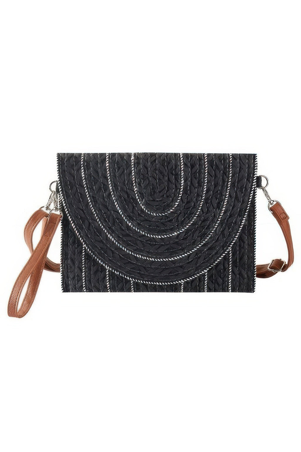 Stitch Detailed Straw Clutch & Crossbody Bag - Goddess Vibes