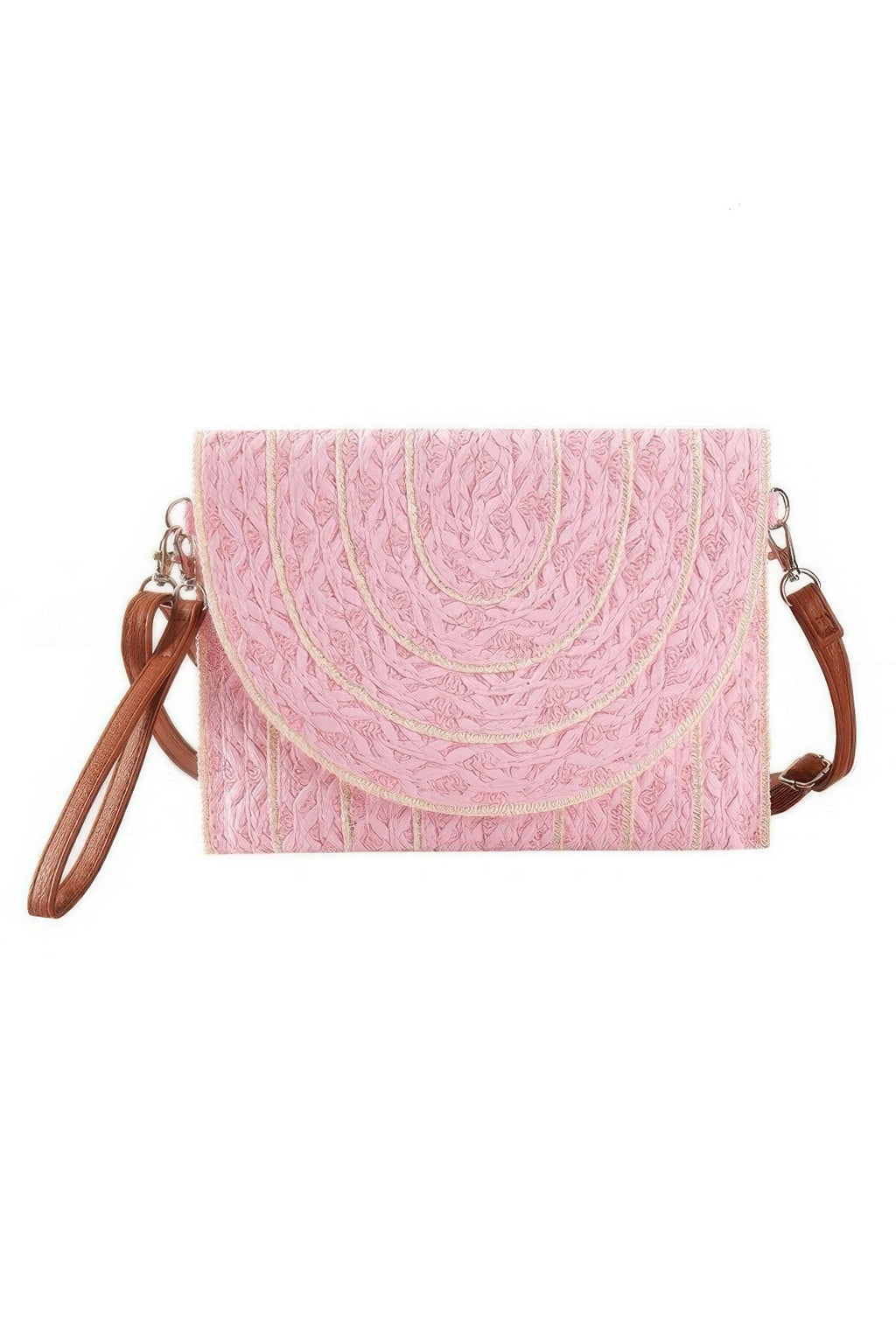 Stitch Detailed Straw Clutch & Crossbody Bag - Goddess Vibes