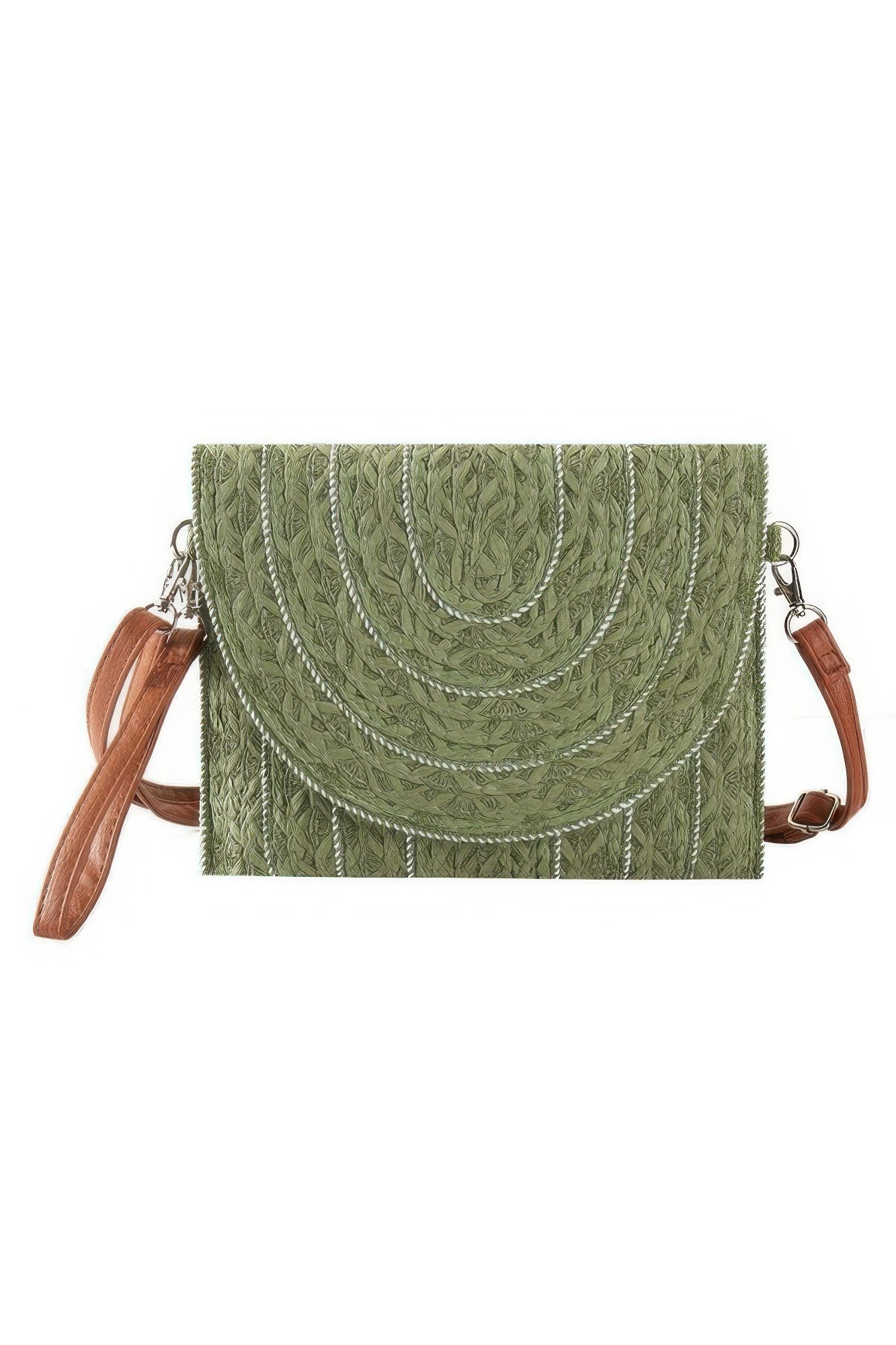 Stitch Detailed Straw Clutch & Crossbody Bag - Goddess Vibes