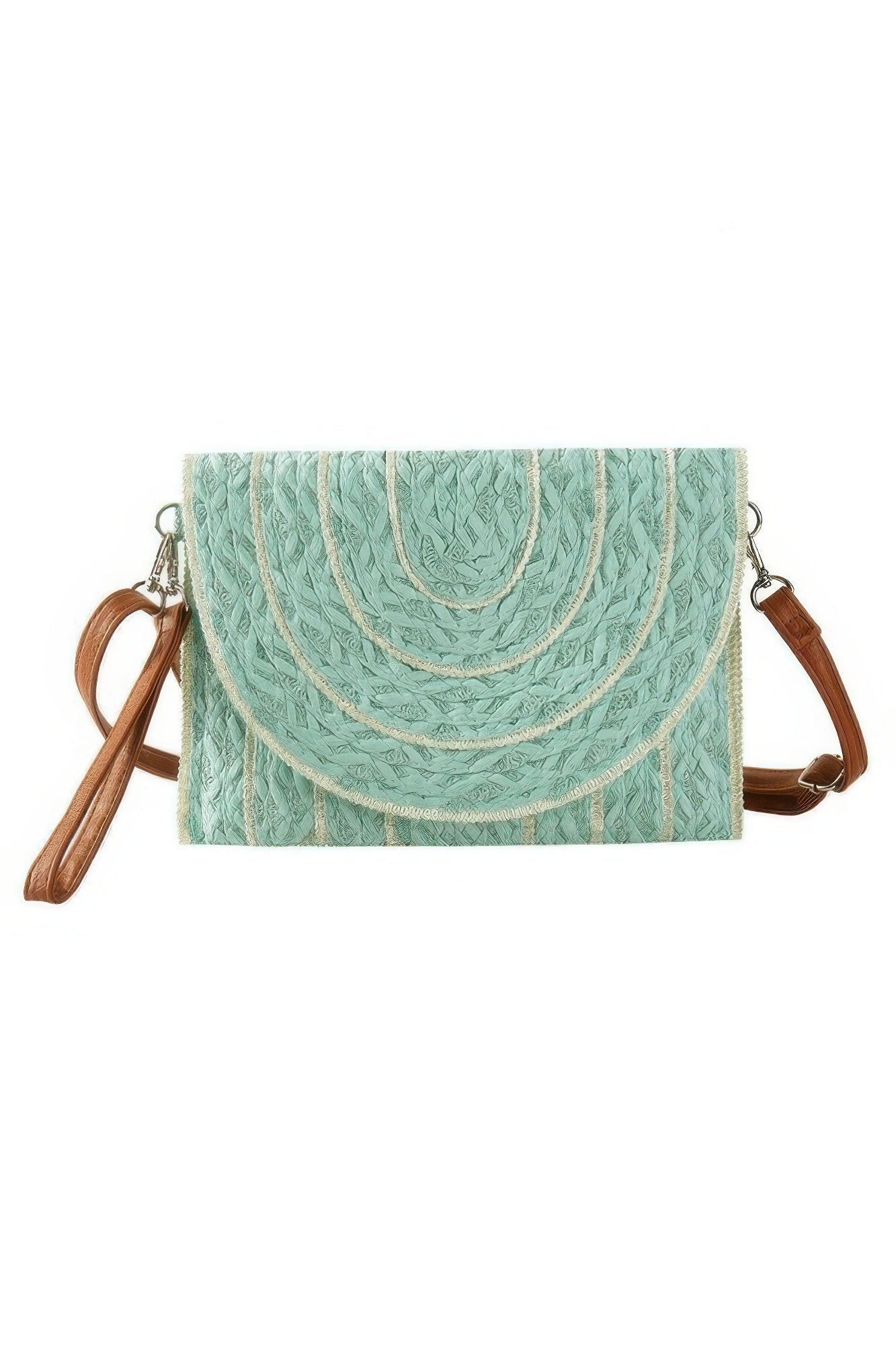 Stitch Detailed Straw Clutch & Crossbody Bag - Goddess Vibes