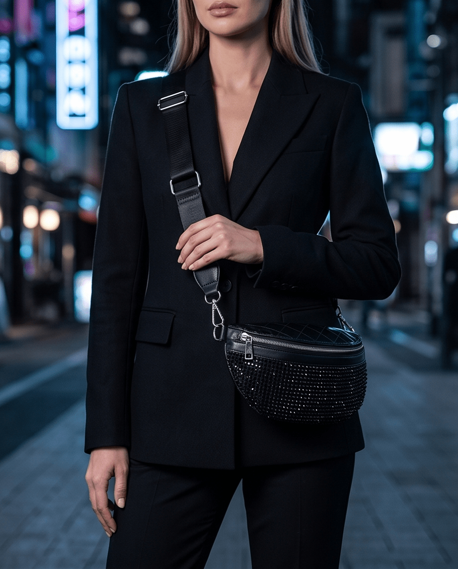 Stone Studded Crossbody Bag - Crowned Energy CO.