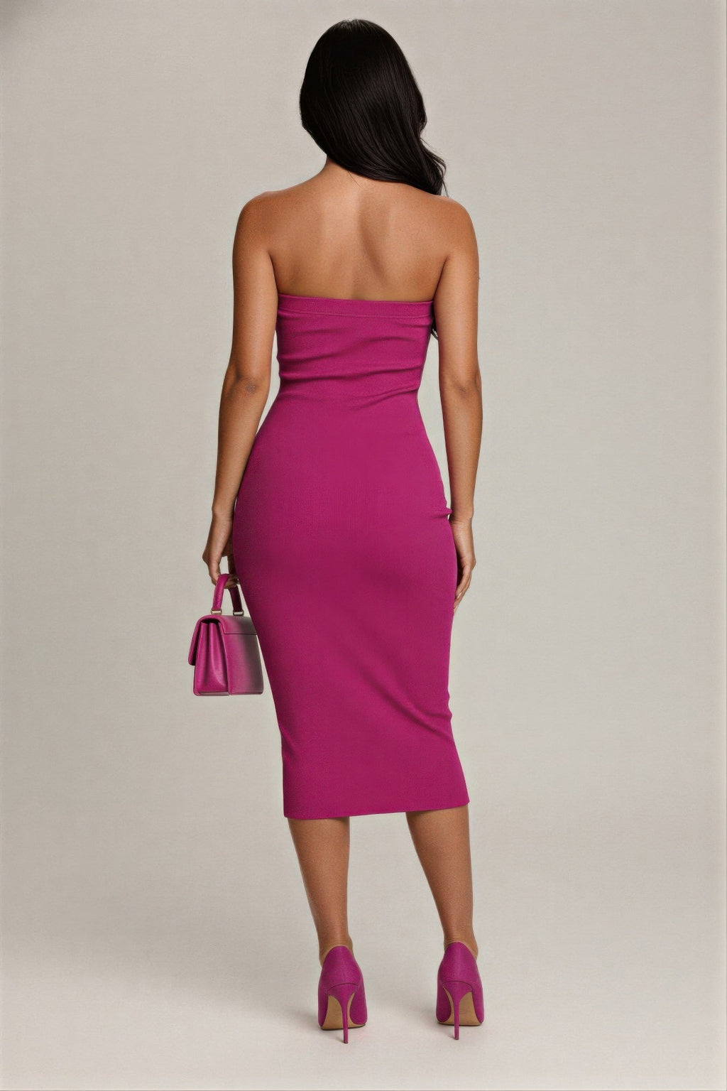 Strapless bodycon midi dress - Crowned Energy CO.