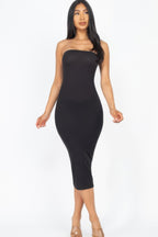 Strapless Tube Bodycon Midi Dress - Goddess Vibes