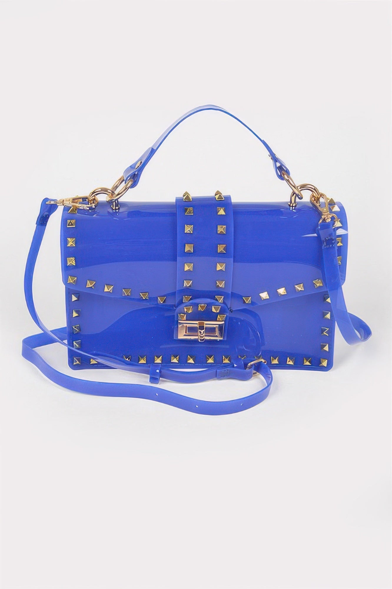 Studded Colorful Transparent Clutch - Crowned Energy CO.