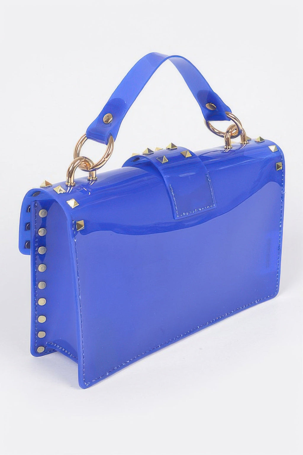 Studded Colorful Transparent Clutch - Crowned Energy CO.