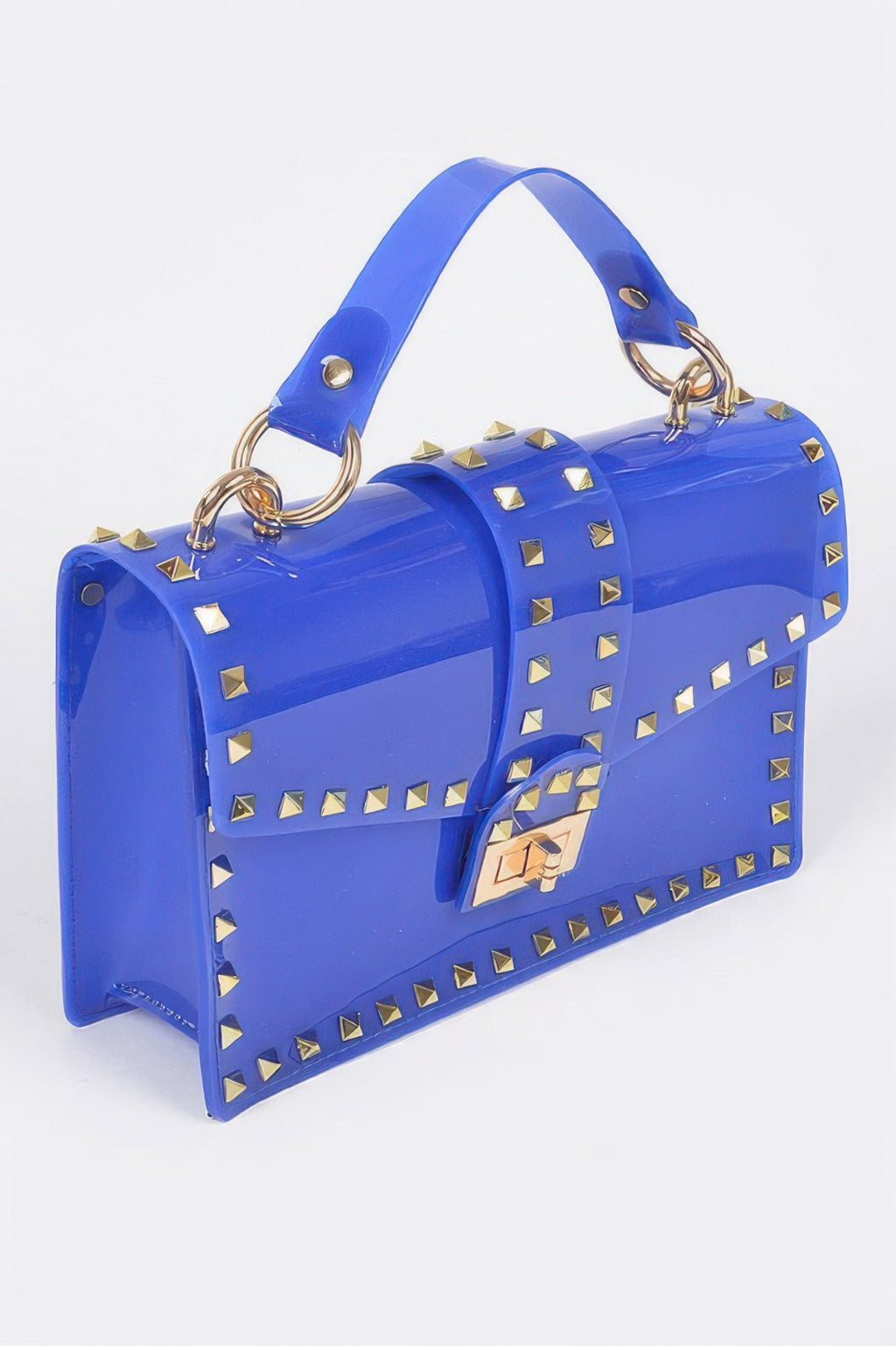 Studded Colorful Transparent Clutch - Crowned Energy CO.