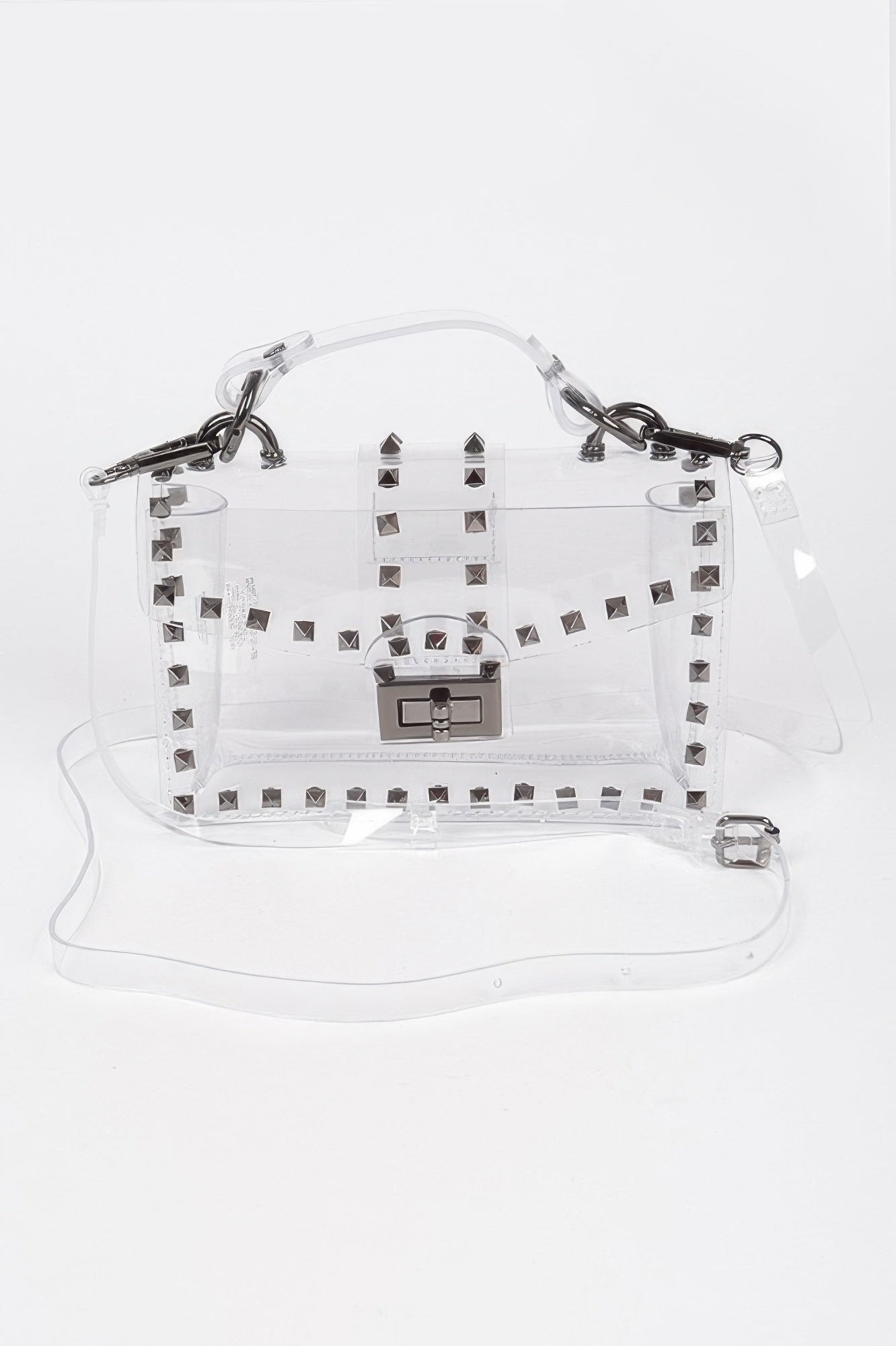 Studded Top Handle Transparent Bag - Crowned Energy CO.