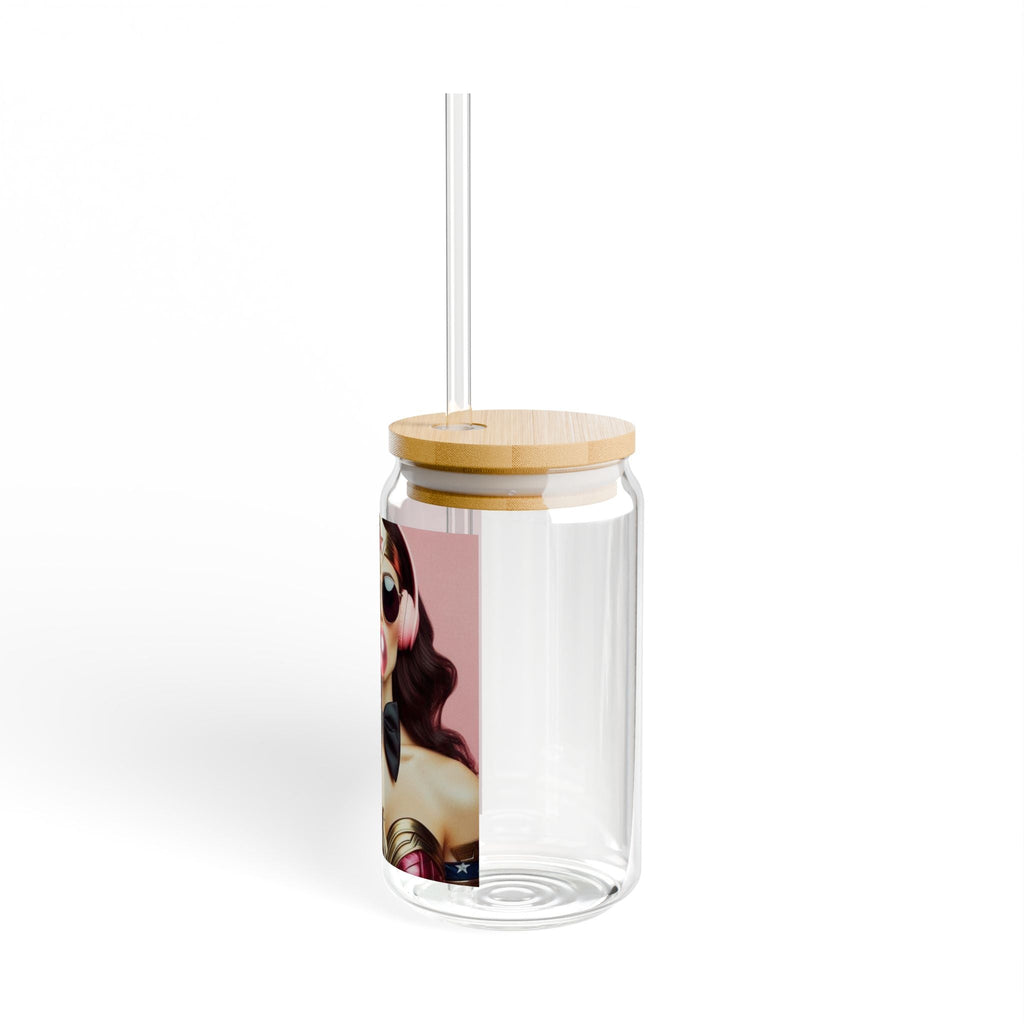 Stylish Sipper Glass, 16oz, Unique Drinkware - Goddess Vibes