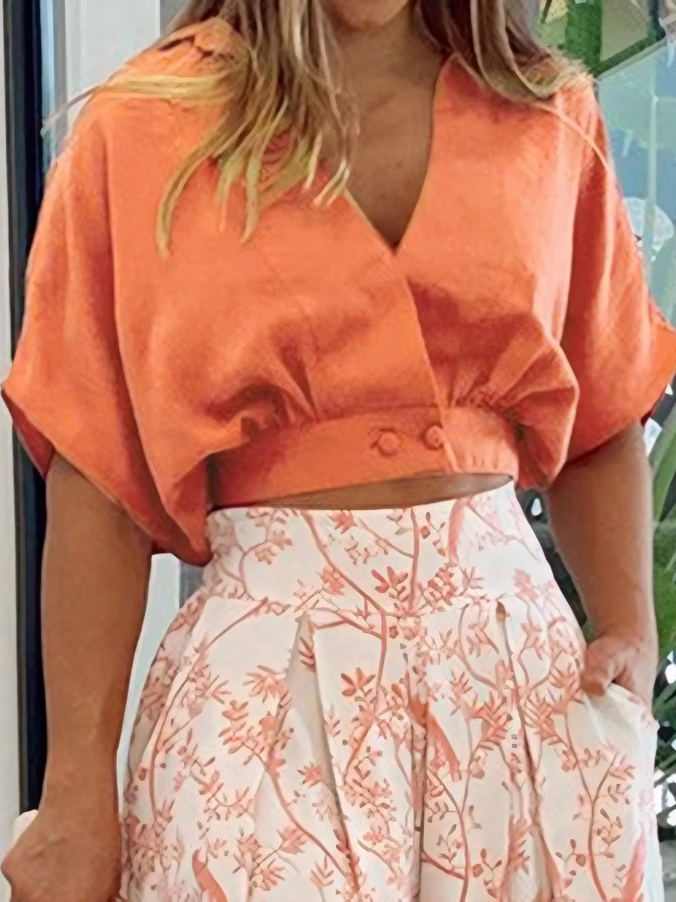 Surplice Top and High Waist Pants Set - Goddess Vibes