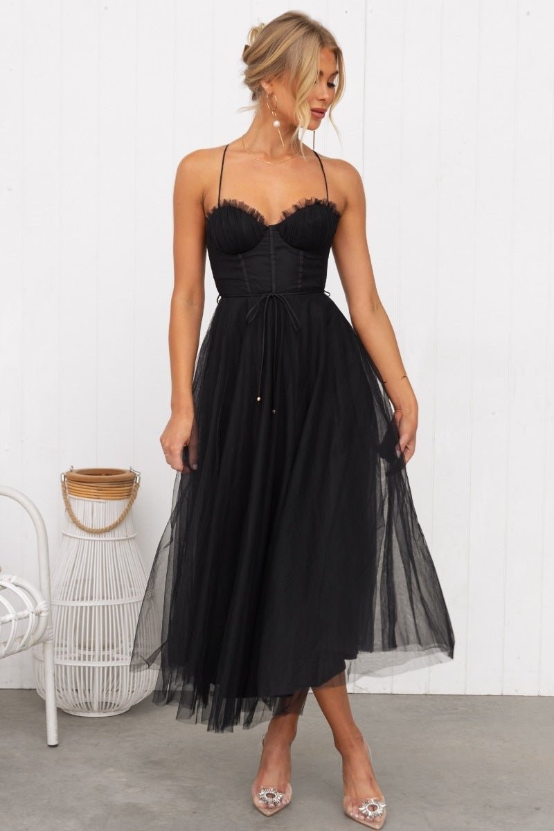 Temperament Camisole Mesh Party Evening Dress - Goddess Vibes