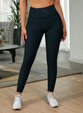 Textured High Waist Active Leggings - Crowned Energy CO.
