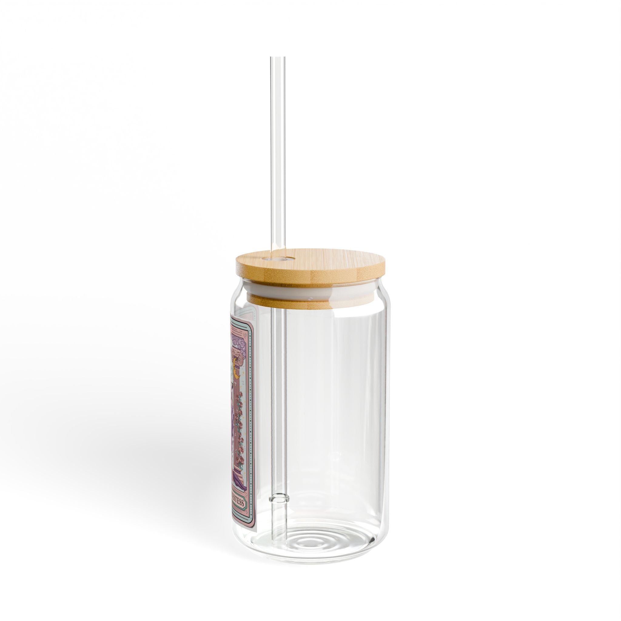 Crowned Energy CO. With lid and straw / 16oz Printify Mug The High Priestess Elegant Glass Sipper