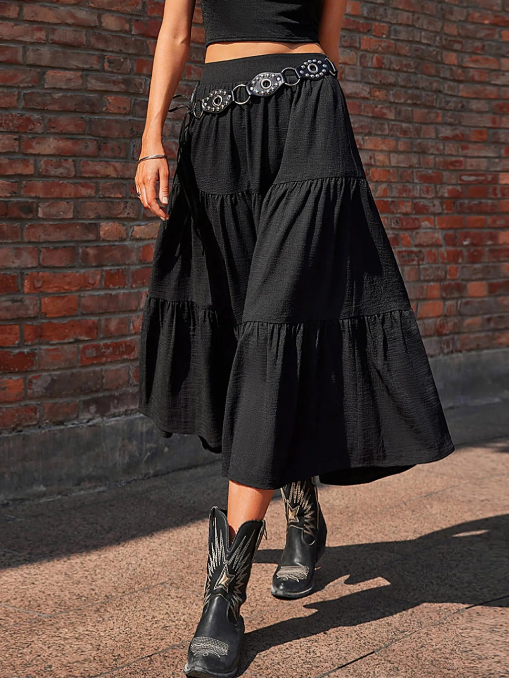 Tiered Midi Skirt - Crowned Energy CO.