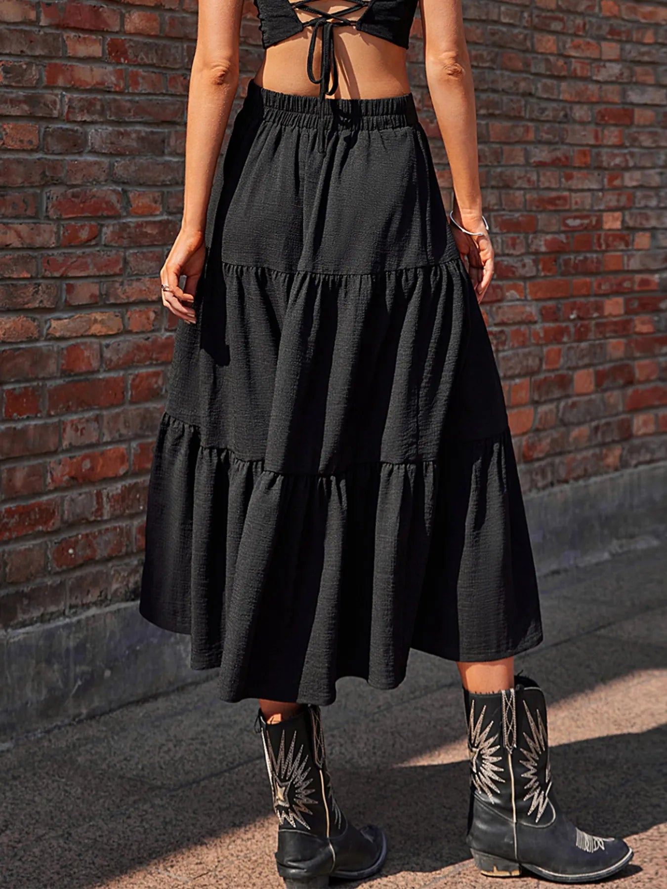 Tiered Midi Skirt - Crowned Energy CO.