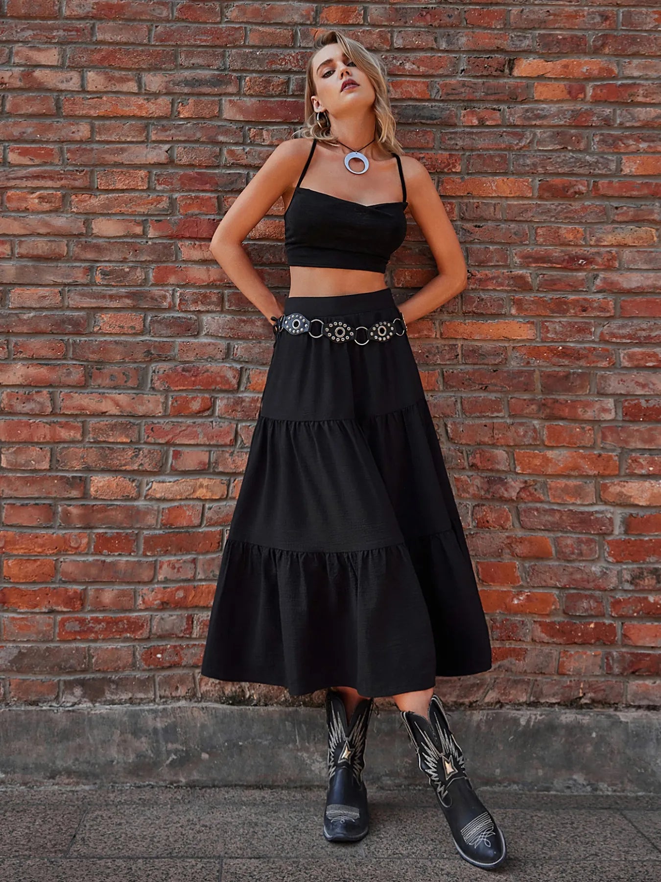 Tiered Midi Skirt - Crowned Energy CO.