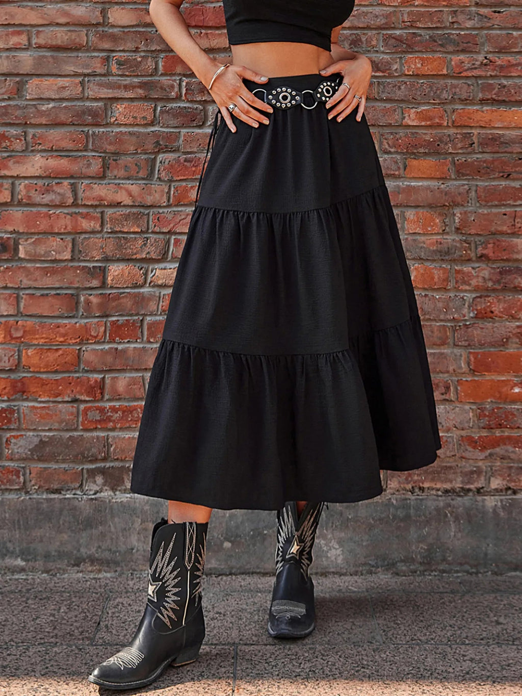 Tiered Midi Skirt - Crowned Energy CO.