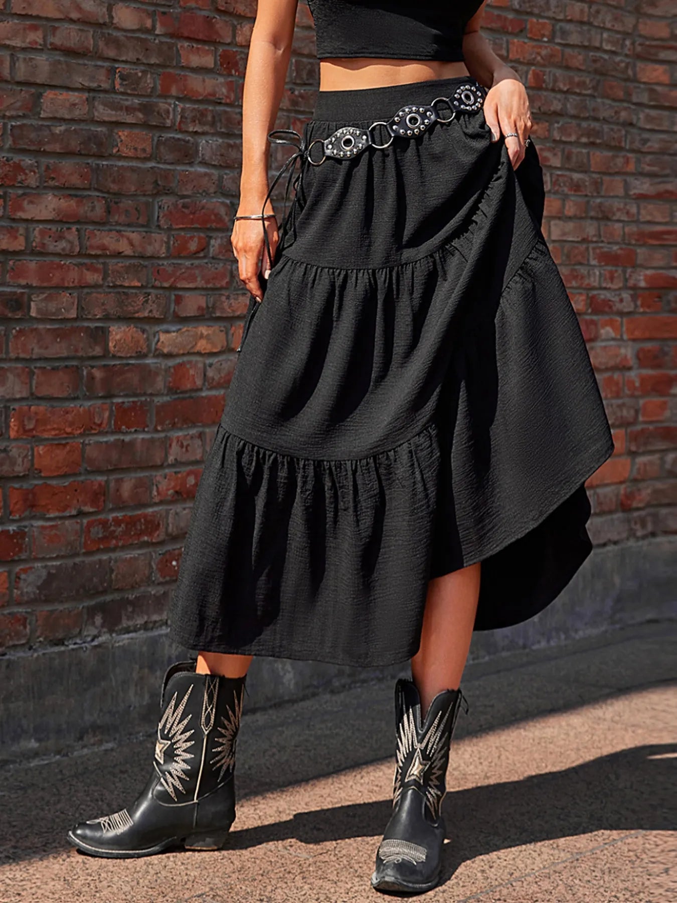 Tiered Midi Skirt - Crowned Energy CO.