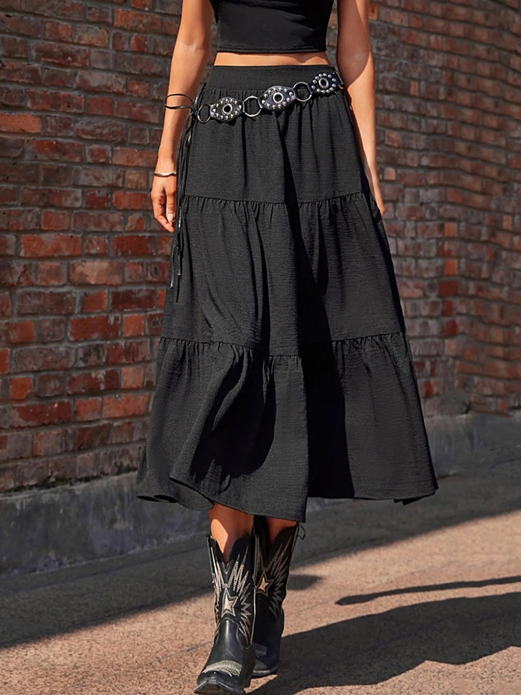 Tiered Midi Skirt - Crowned Energy CO.