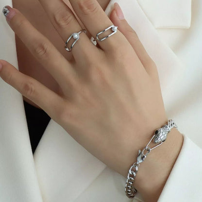 Titanium Steel Zircon Snake Bracelet - Goddess Vibes