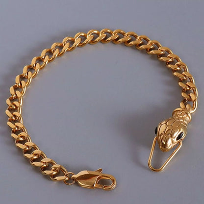 Titanium Steel Zircon Snake Bracelet - Goddess Vibes