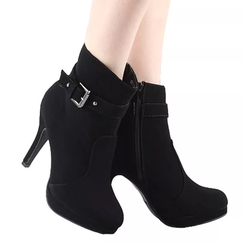 Trend Sup Chic Stiletto Ankle Boots with Buckle - Crowned Energy CO.