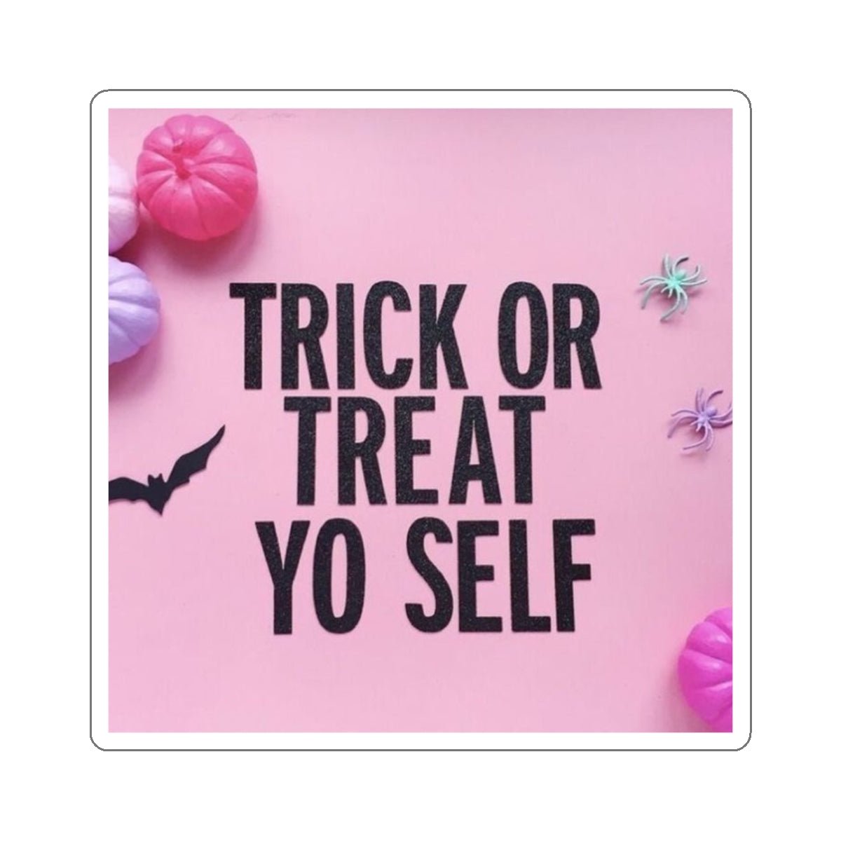 Crowned Energy CO. White / Die-Cut / 2" × 2" Printify Paper products Trick or Treat Die-Cut Stickers, Halloween Decor, Fun Planner Stickers, Party Favors, Kids Crafts, Seasonal Gifts