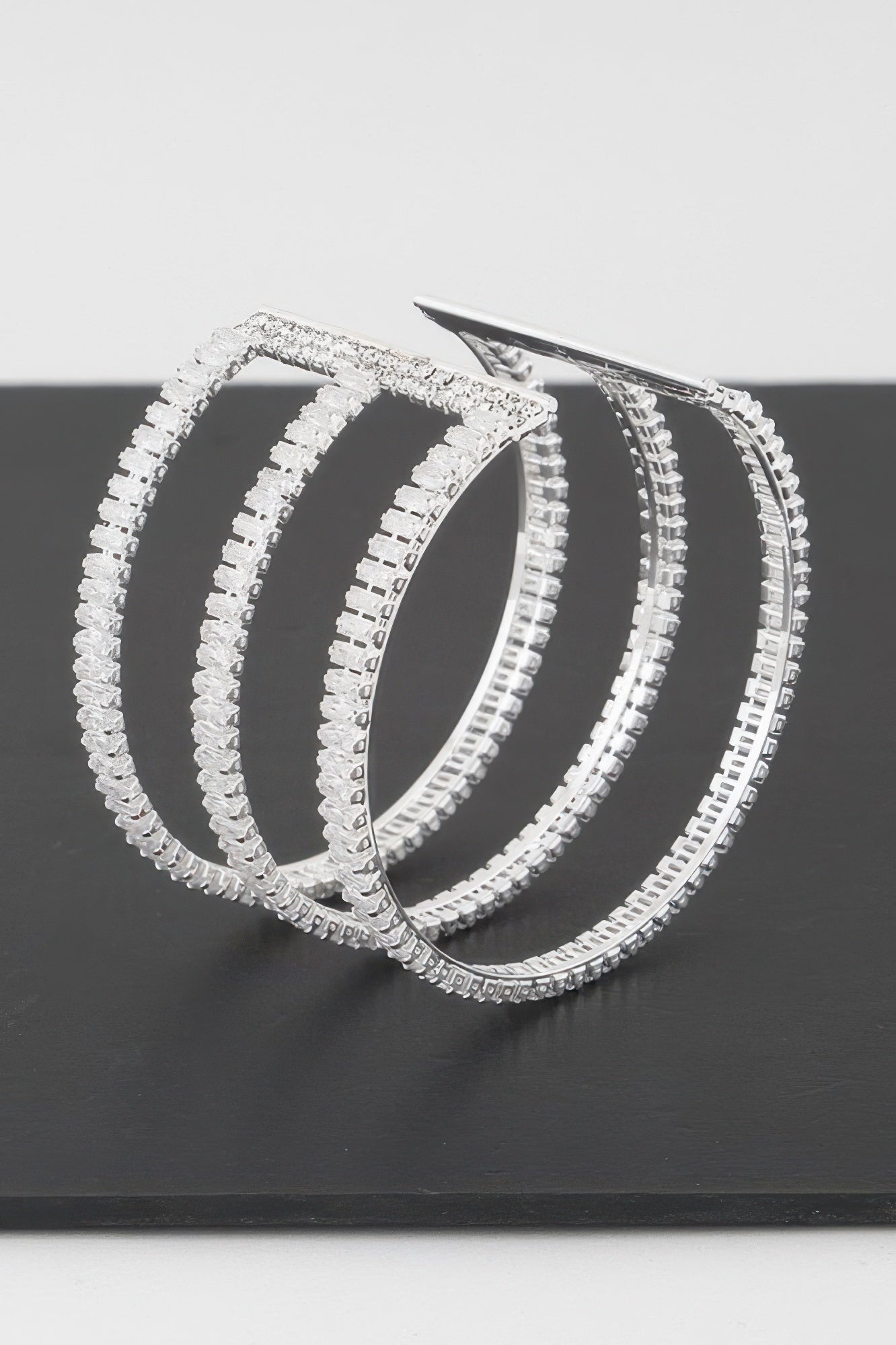 Triple Crystal Open Cuff Bracelet - Crowned Energy CO.