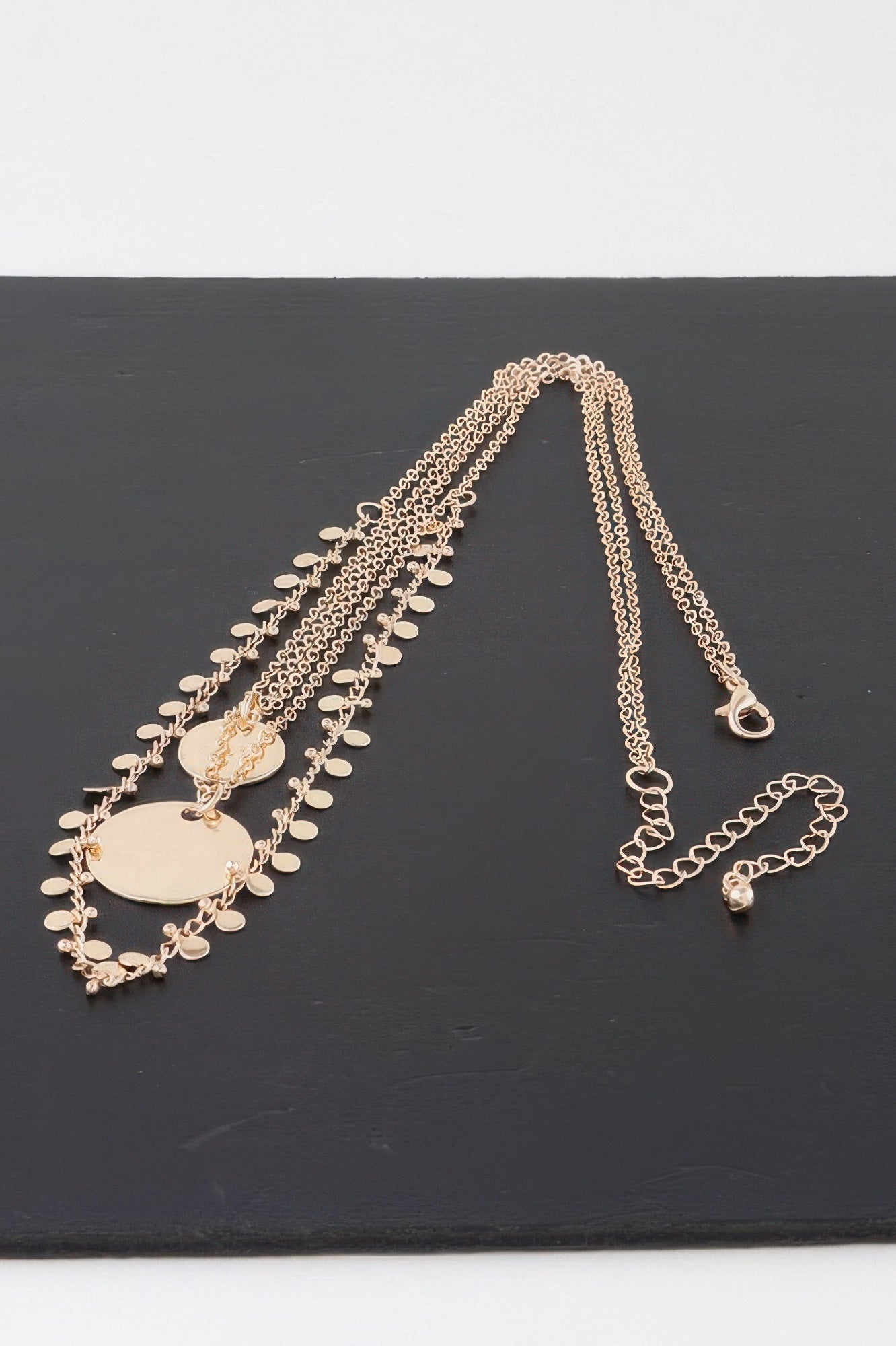 Triple Disc Charm Chain Necklace - Goddess Vibes